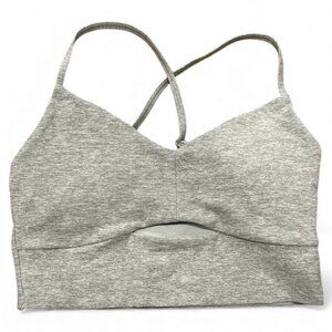 alo soft highlight bra in heather grey medium